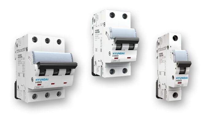 انواع کلید  MCBمینیاتوری تکفاز و سه فاز هیوندای 