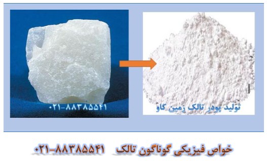  برخی از خواص فیزیکی تالک Talc