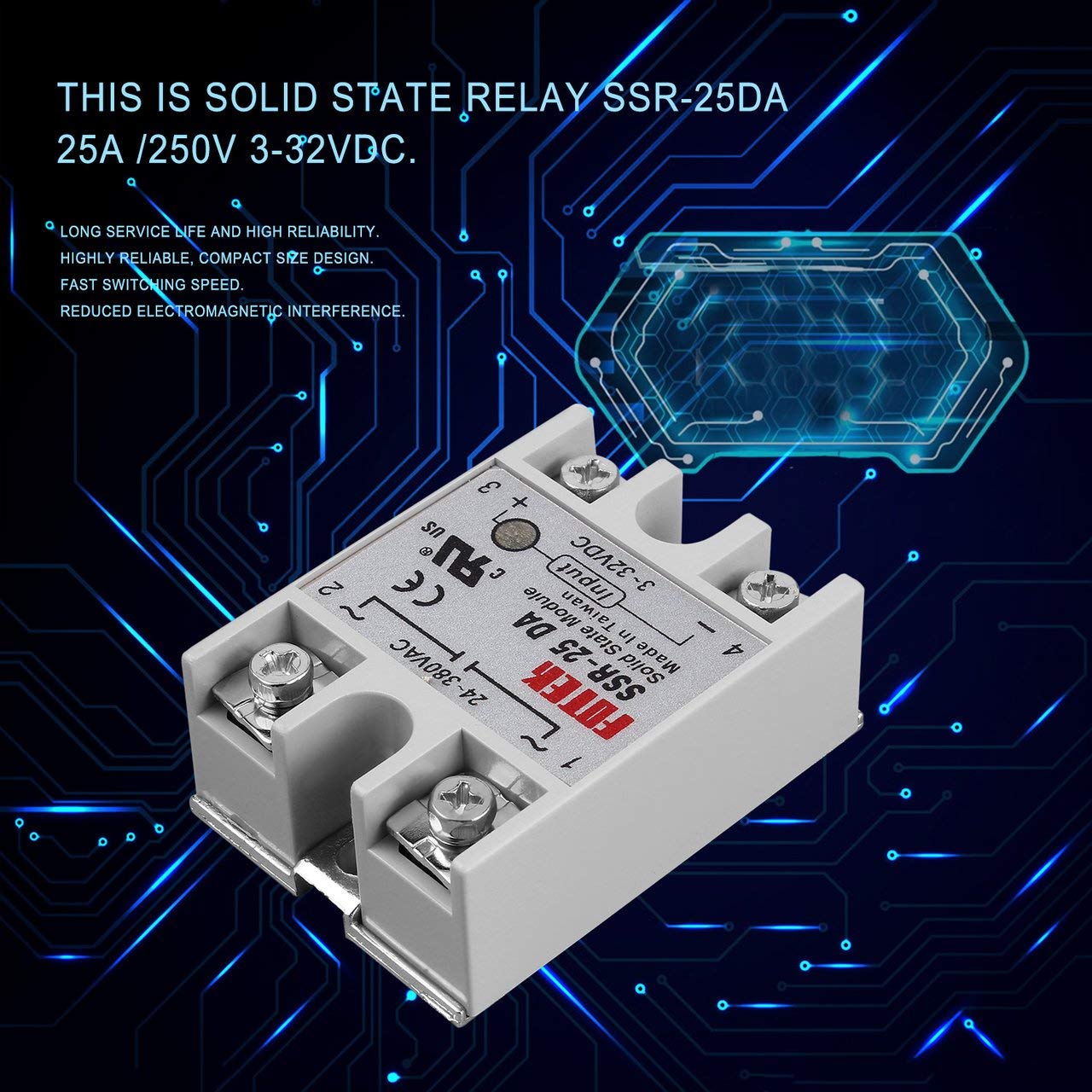 رله حالت جامد 25A تک فاز ( SSR-25DA ) عکس شماره 10