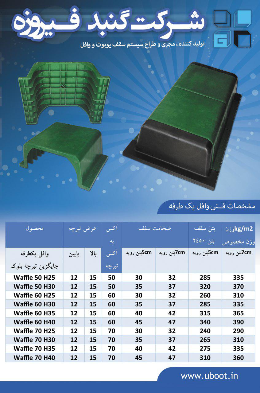 طراحی،اجرا و تولیدسقف وافل و یوبوت