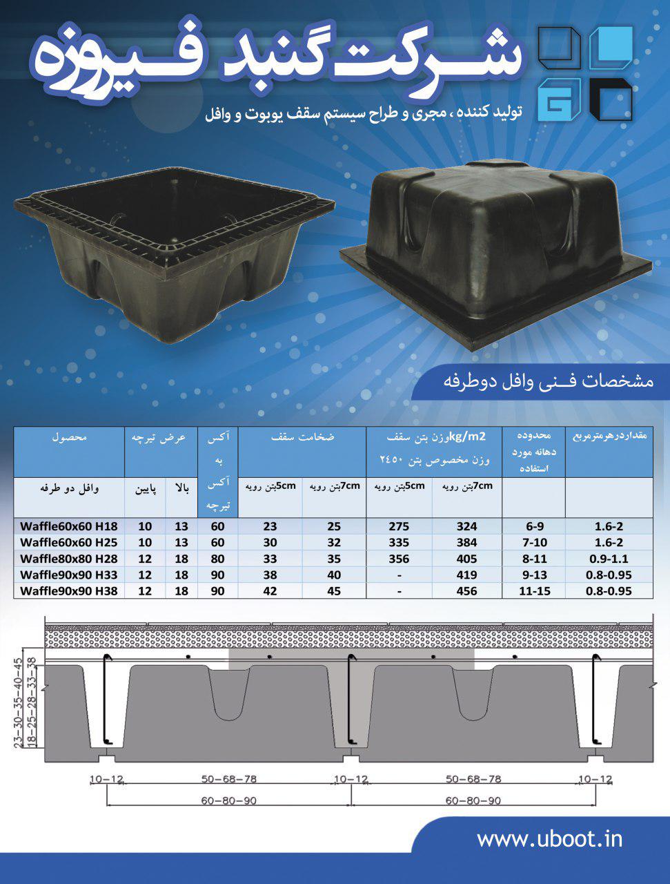 طراحی،اجرا و تولیدسقف وافل و یوبوت