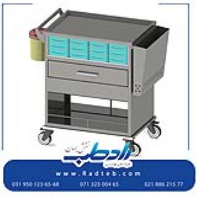 ترالی حمل دارو بیمارستانی استیل